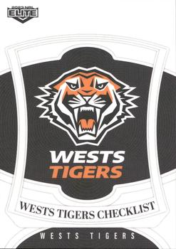 2023 NRL Traders Elite #145 Wests Tigers Checklist Front